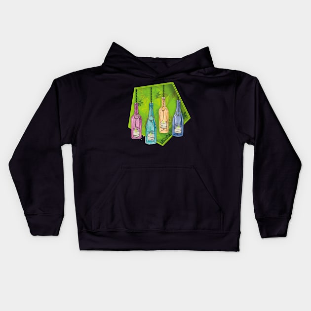 Retro lamps: Bottle Lighting Kids Hoodie by KyasSan